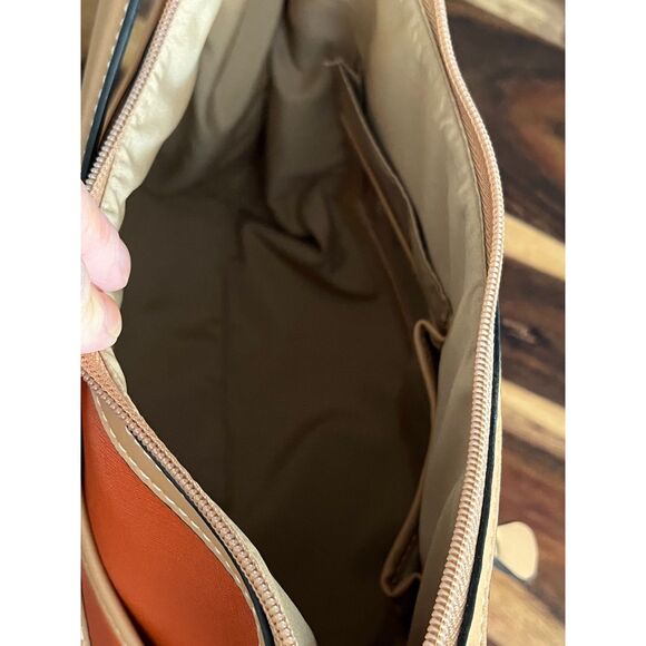 Giani Bernini Orange Tan Adjustable Shoulder Bag NWT with Organizer / Phone Slot - Picture 4 of 8